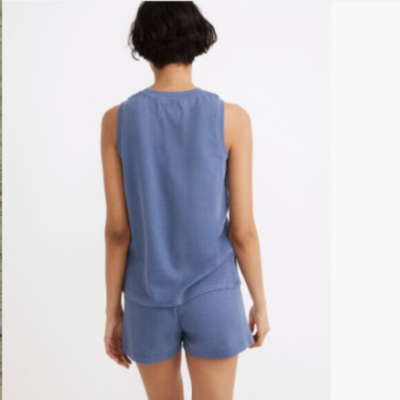 Madewell - MWL Breeze Muscle Tank Top Loungewear NA562 | Small: Still Ocean Blue - Picture 9 of 16